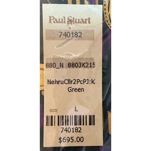 Phineas Cole Brushed Cotton Equestrian Print Pajama Set Green Size Large New - Picture 7 of 7